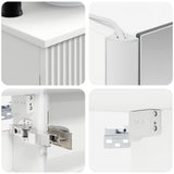 Bathroom Furniture Set 6 pcs White Engineered Wood and Glass 3407119