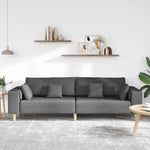 Fabric Sofa with Cushion Dark Grey 208 cm Fabric 3335144
