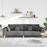 Fabric Sofa with Cushion Dark Grey 208 cm Fabric 3335144