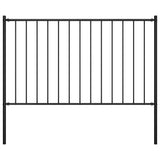 Fence Panel with Posts Powder-coated Steel 1.7x1.25 m Black 145211