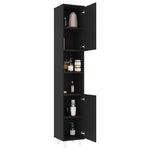 ZNTS 3 Piece Bathroom Furniture Set Black Engineered Wood 3056953