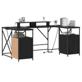 Desk with Drawer Black Oak 182 x 101 x 87.5 cm Engineered Wood 3376136
