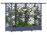 Raised Bed with Trellis and Roof Grey 164 x 40 x 121 cm PP 42032570