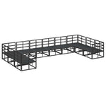 Garden Sofa Set with Cushion Black Aluminium 3378906