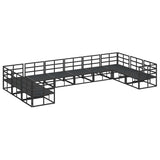 Garden Sofa Set with Cushion Black Aluminium 3378906