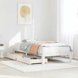 Bed Frame with Drawers without Mattress White 90x190 cm Single 3301935