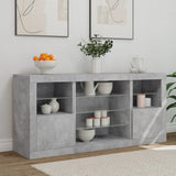 Sideboard with LED Lights Concrete Grey 142.5x37x67 cm 3209089