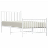 Metal Bed Frame without Mattress with Footboard White 90x200cm 350942