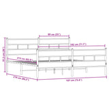 Metal Bed Frame without Mattress Sonoma Oak 183x213 cm 3308473