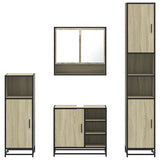 4 Piece Bathroom Furniture Set Sonoma Oak Engineered Wood 3301236