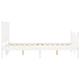 Bed Frame without Mattress White Small Double Solid Wood Pine 3192917