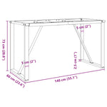 ZNTS Dining Table Legs O-Frame 140x60x73 cm Steel 357887