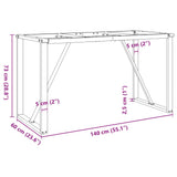 ZNTS Dining Table Legs O-Frame 140x60x73 cm Steel 357887