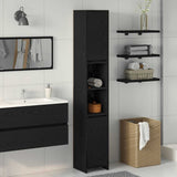 Bathroom Cabinet Black Oak 30 x 30 x 183.5 cm Engineered Wood 862505