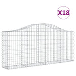 Arched Gabion Baskets 18 pcs 200x30x80/100 cm Galvanised Iron 3145423