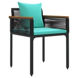 Outdoor Furniture Set Black and Turquoise Poly Rattan 42025230