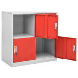 Locker Cabinets 5 pcs Light Grey and Red 90x45x92,5 cm Steel 3095229