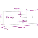 Sideboards 3 pcs Smoked Oak Engineered Wood 3276613