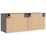 Wall Cabinets 2 pcs Grey 45x30x35 cm Solid Pinewood 813440