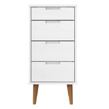 Drawer Cabinet MOLDE White 40x35x82 cm Solid Wood Pine 350502