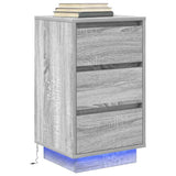 Bedside Cabinet with LED Lights Grey Sonoma 38x34x65 cm 861306