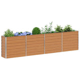 Garden Raised Bed Light Brown 320 x 40 x 77 cm Galvanised Steel 42017332