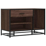 Shoe Bench Brown Oak 80x40x53.5 cm Engineered Wood and Metal 849228