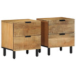 ZNTS Bedside Cabinets 2 pcs Brown 40x33x46 cm Solid Wood Mango 4017719