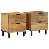 ZNTS Bedside Cabinets 2 pcs Brown 40x33x46 cm Solid Wood Mango 4017719