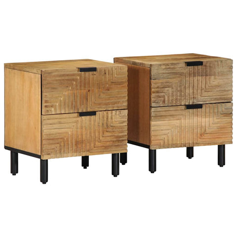 ZNTS Bedside Cabinets 2 pcs Brown 40x33x46 cm Solid Wood Mango 4017719