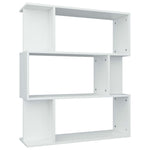Book Cabinet/Room Divider White 80x24x96 cm Engineered Wood 800081