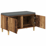 Hall Bench Old Wood 80 x 38 x 46 cm Engineered Wood and Fabric 891534