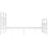 Metal Bed Frame without Mattress with Footboard White 135x190cm 352644