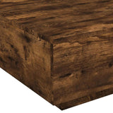 Coffee Table with LED Lights Smoked Oak 80x80x31 cm 836592
