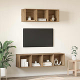 TV Cabinet Set Wall-mounted 2 pcs Artisan Oak Engineered Wood 3393356