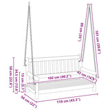 Garden Swing Bench Brown 119 x 35 x 47cm Solid Acacia wood 4105521