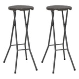 Bar Chair Set of 2 Brown HDPE Standard Foldable Bar Stool 44559