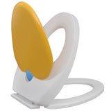 Toilet Seats with Soft Close Lids 2pcs Plastic White and Yellow 275931