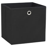 Storage Boxes 10 pcs Non-woven Fabric 28x28x28 cm Black 325189