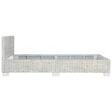 ZNTS Bed Frame without Mattress Grey Natural Rattan 140x200 cm 283091