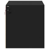 Wall-mounted Bedside Cabinets with LED Lights 2 pcs Black 852092