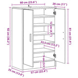 Shoe Cabinet Sonoma Oak 60x35x92 cm Engineered Wood 808930