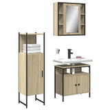 ZNTS 3 Piece Bathroom Cabinet Set Sonoma Oak Engineered Wood 3214756