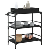 Kitchen Trolley Black 81.5x41x92.5 cm Engineered Wood 842341
