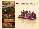 LED Lighted Liquor Bottle Display Shelf, 37 Inch Bar Display Shelf, DIY Illuminated Bottle Shelf T3272P475049