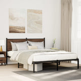 Metal Bed Frame without Mattress Smoked Oak 140x200 cm 4007668