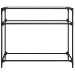 ZNTS Console Table with Transparent Glass Top 98x35x81 cm Steel 846026