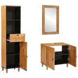 Bathroom Furniture Set with Drawer 3 pcs Brown Engineered Wood 3310067