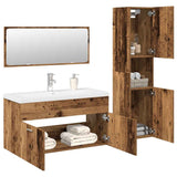 ZNTS 4 Piece Bathroom Furniture Set Old Wood Engineered Wood 3328915