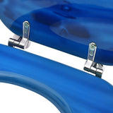 WC Toilet Seats with Lid 2 pcs MDF Blue Water Drop Design 3056406